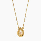 Bezel Pear Diamond Necklace