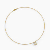 Bezel Pear Diamond Necklace