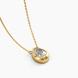 Bezel Pear Diamond Necklace