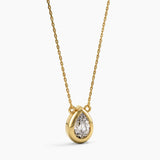 Bezel Pear Diamond Necklace