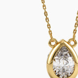 Bezel Pear Diamond Necklace