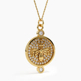Bee Disc Necklace