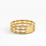 Three Band Vermeil Ring