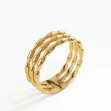 Three Band Vermeil Ring
