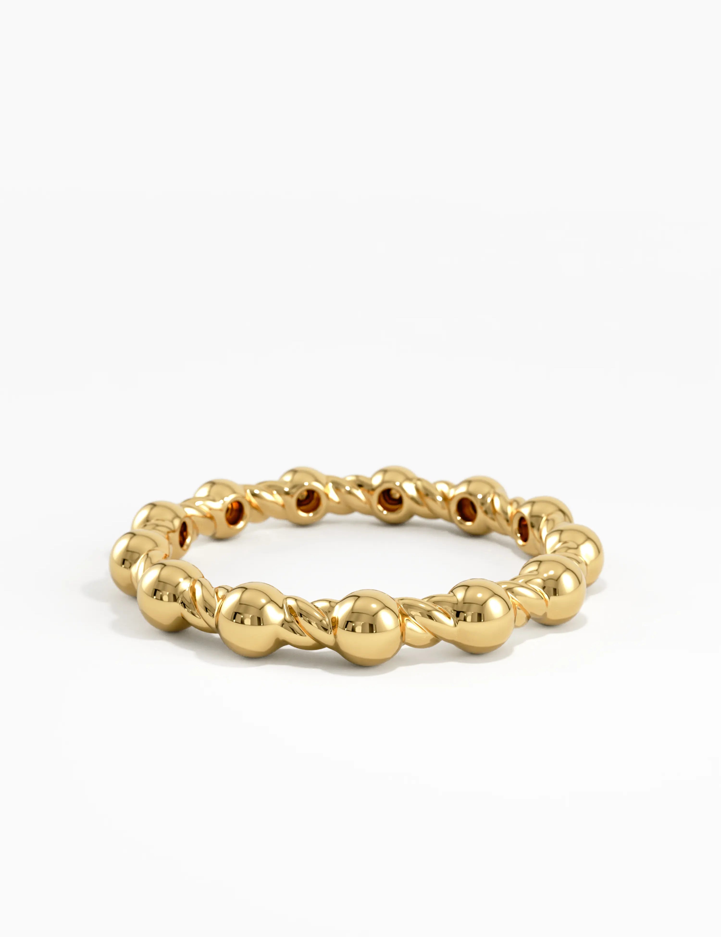 Beaded Vermeil Ring in Gold-plated