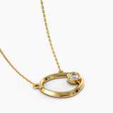 Bezel Round Vermeil Necklace
