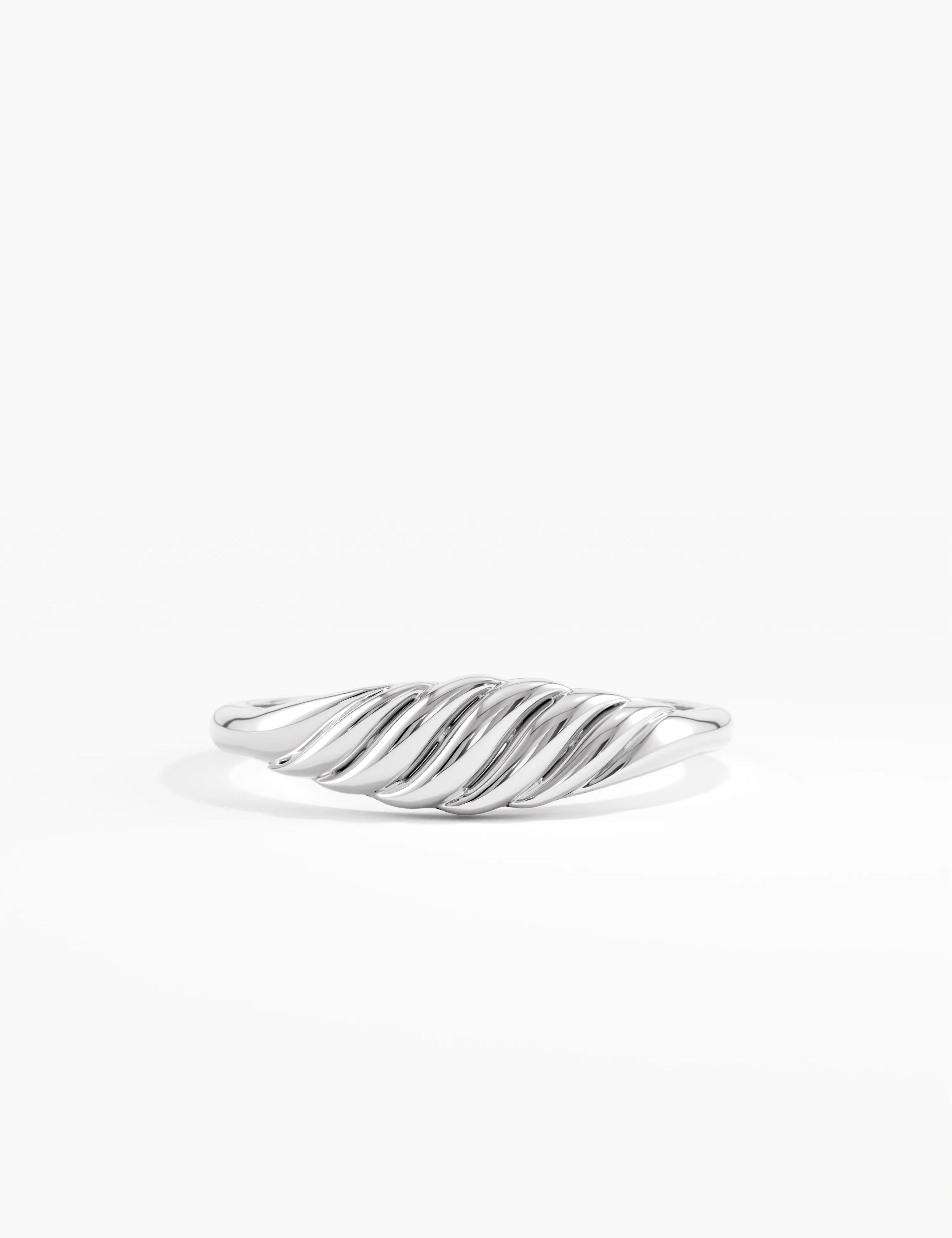 Croissant Pinky Ring, solid gold ring, view 7 | DiaFifth