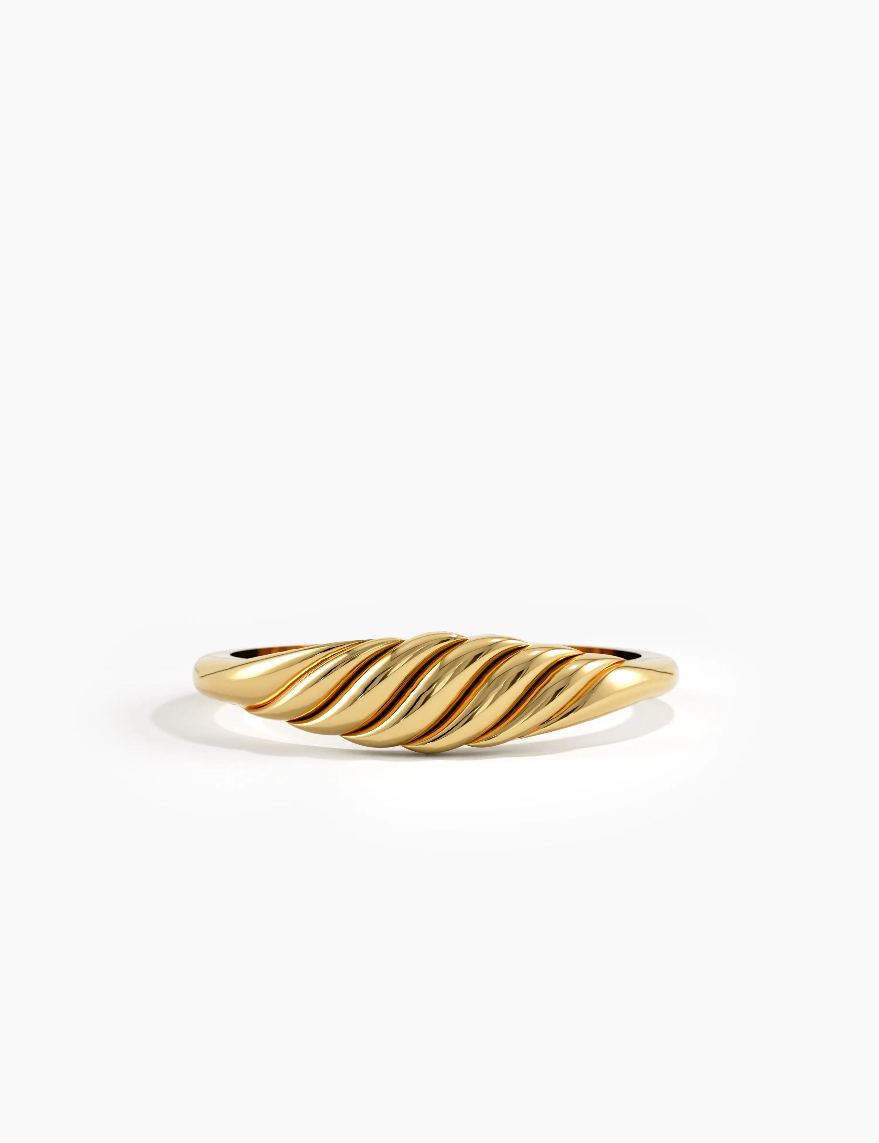 Croissant Pinky Ring, solid gold ring | DiaFifth