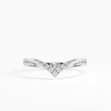 Pave Chevron Curve Ring, solid gold ring, view 7 | DiaFifth