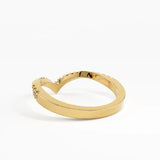 Pave Chevron Curve Ring, solid gold ring, view 4 | DiaFifth