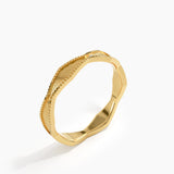 Vintage Wedding Band, solid gold ring, view 5 | DiaFifth