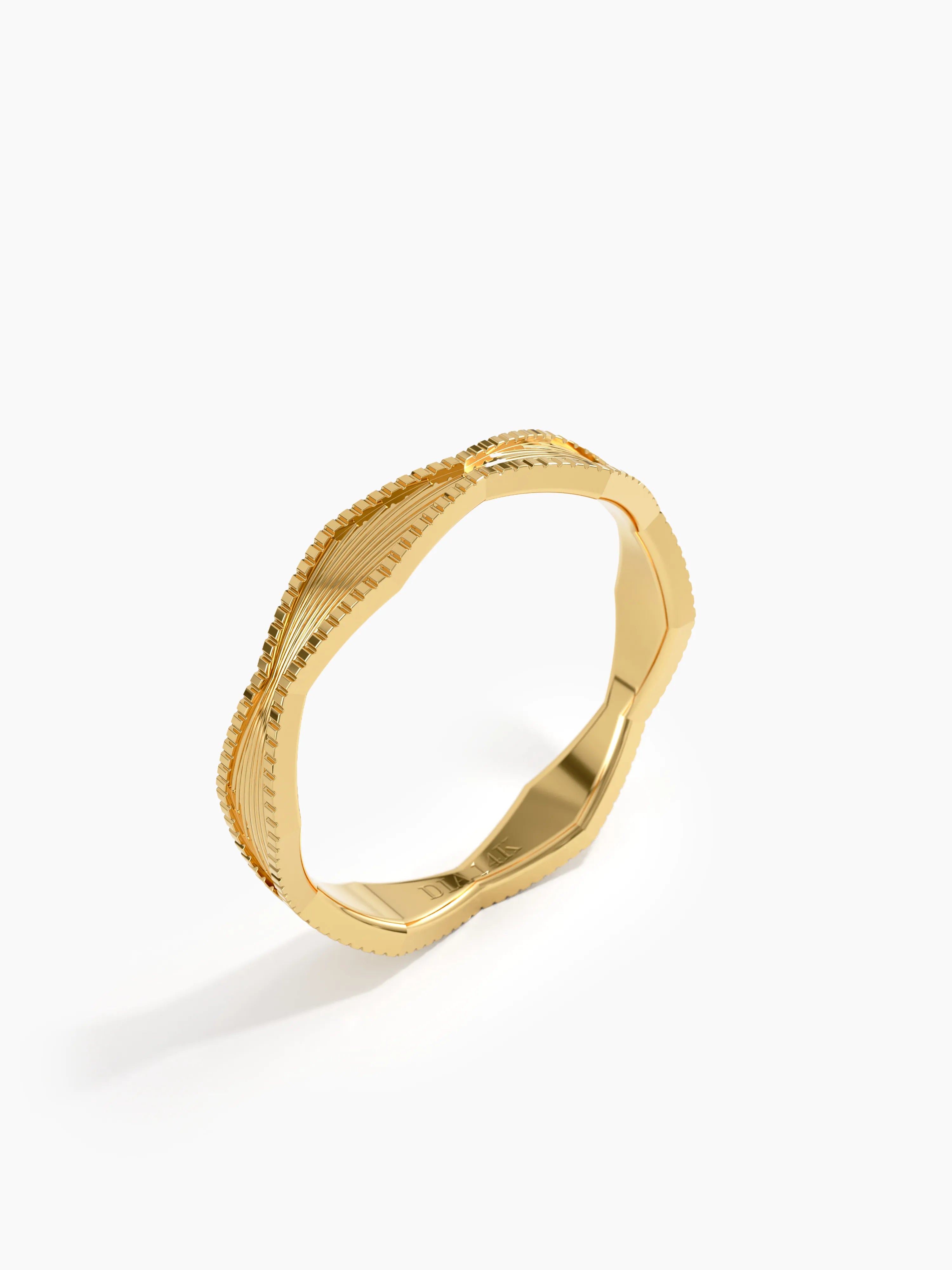 Vintage Wedding Band, solid gold ring, view 5 | DiaFifth