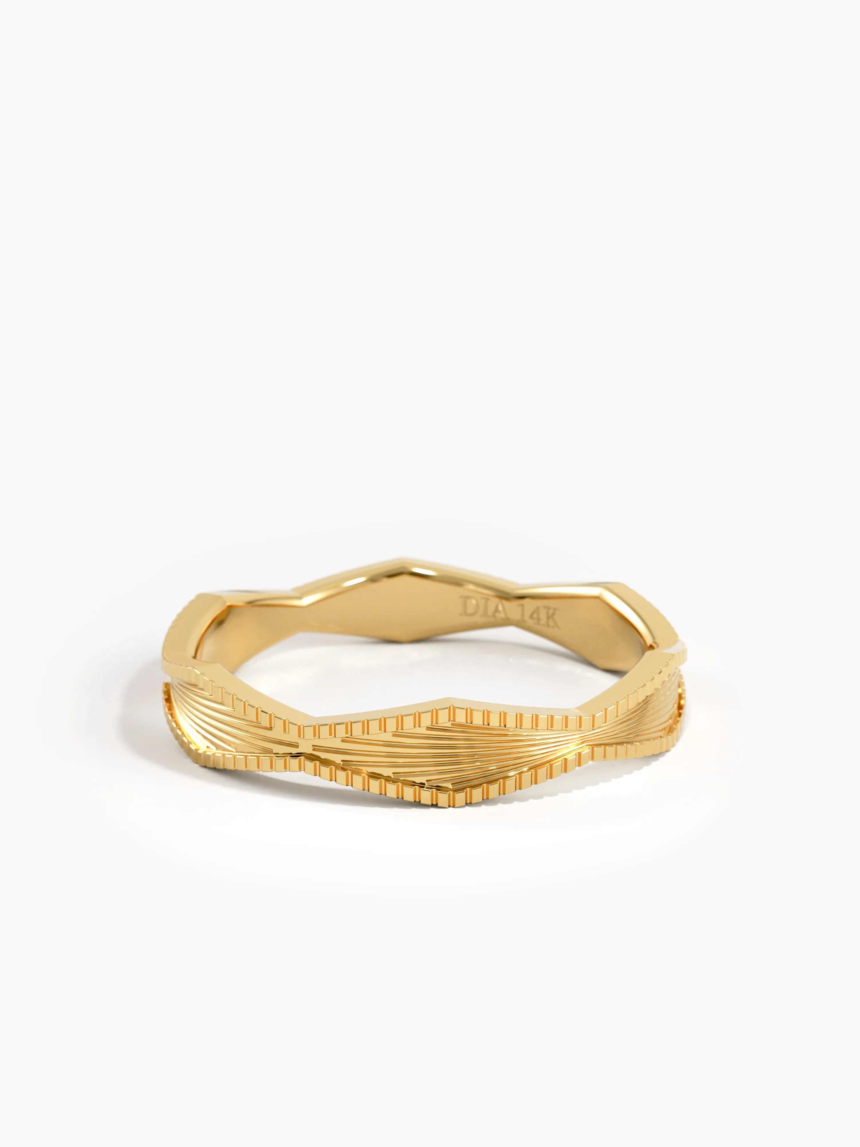 Vintage Wedding Band, solid gold ring, view 4 | DiaFifth