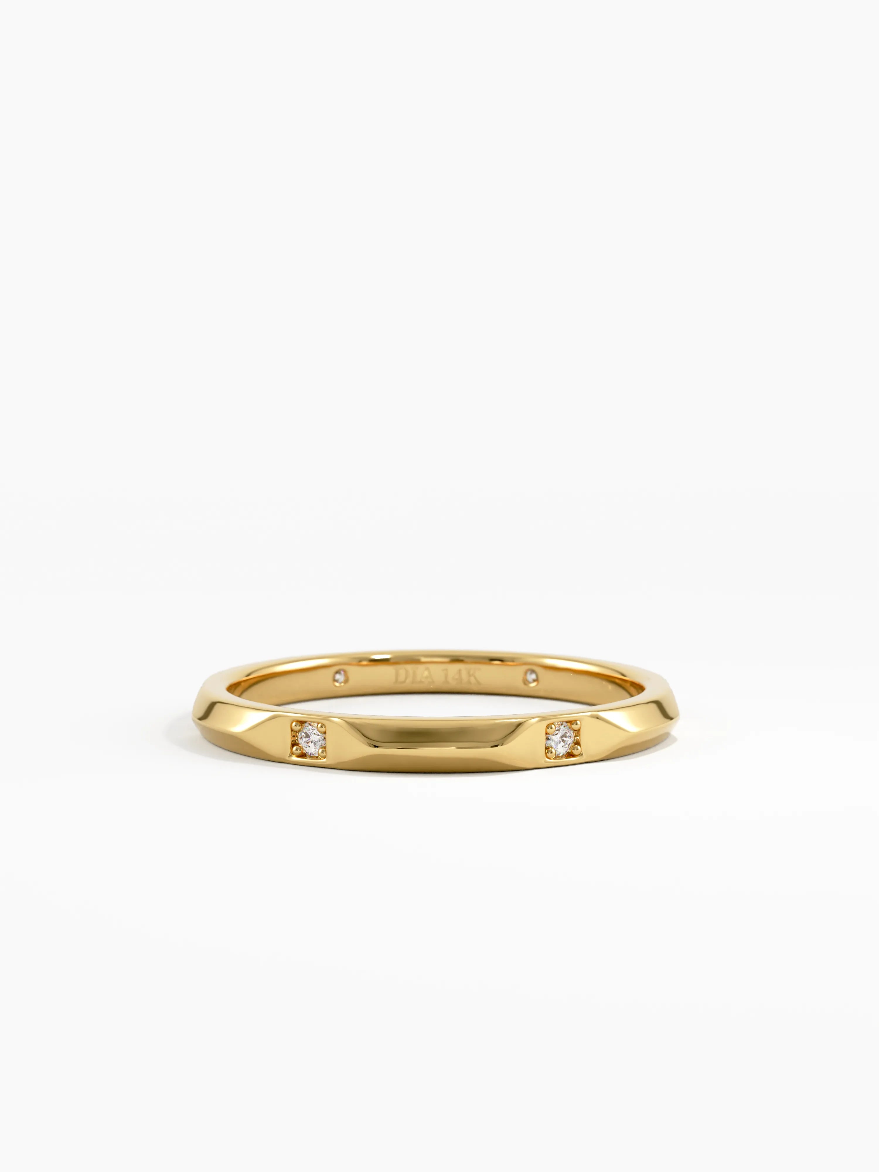 Slim Wedding Ring, solid gold ring | DiaFifth