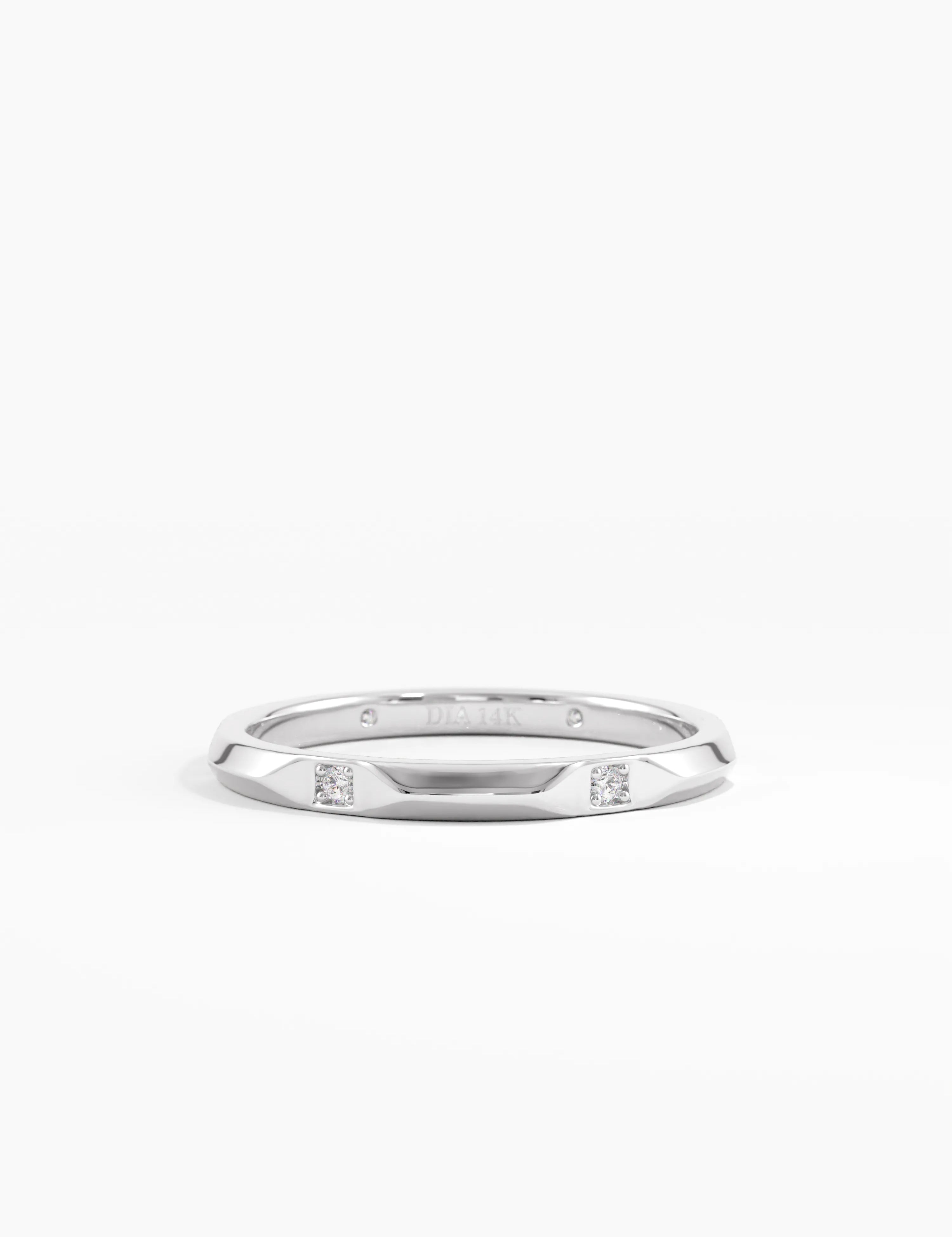 Slim Wedding Ring, solid gold ring, view 7 | DiaFifth