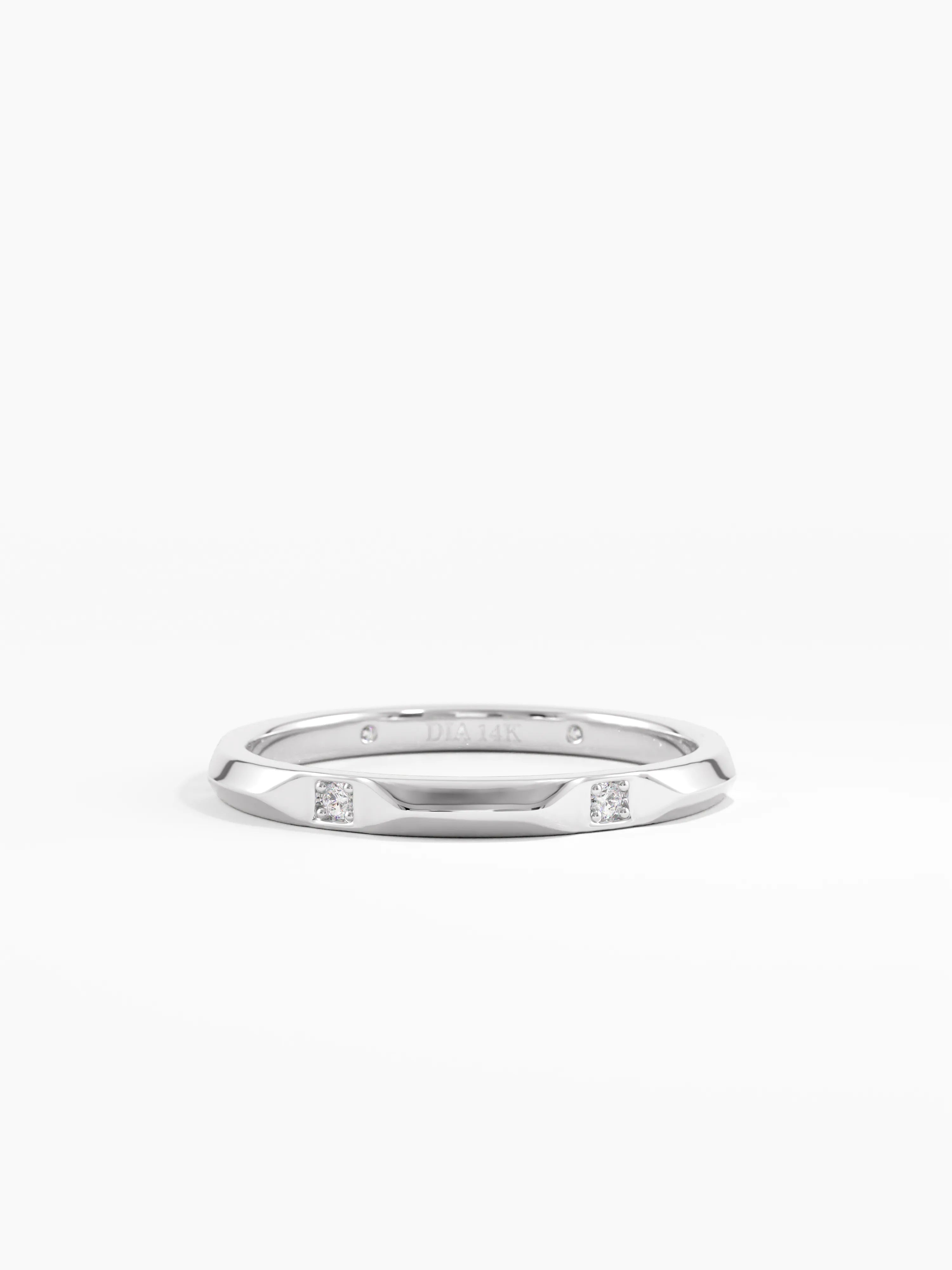 Slim Wedding Ring, solid gold ring, view 7 | DiaFifth