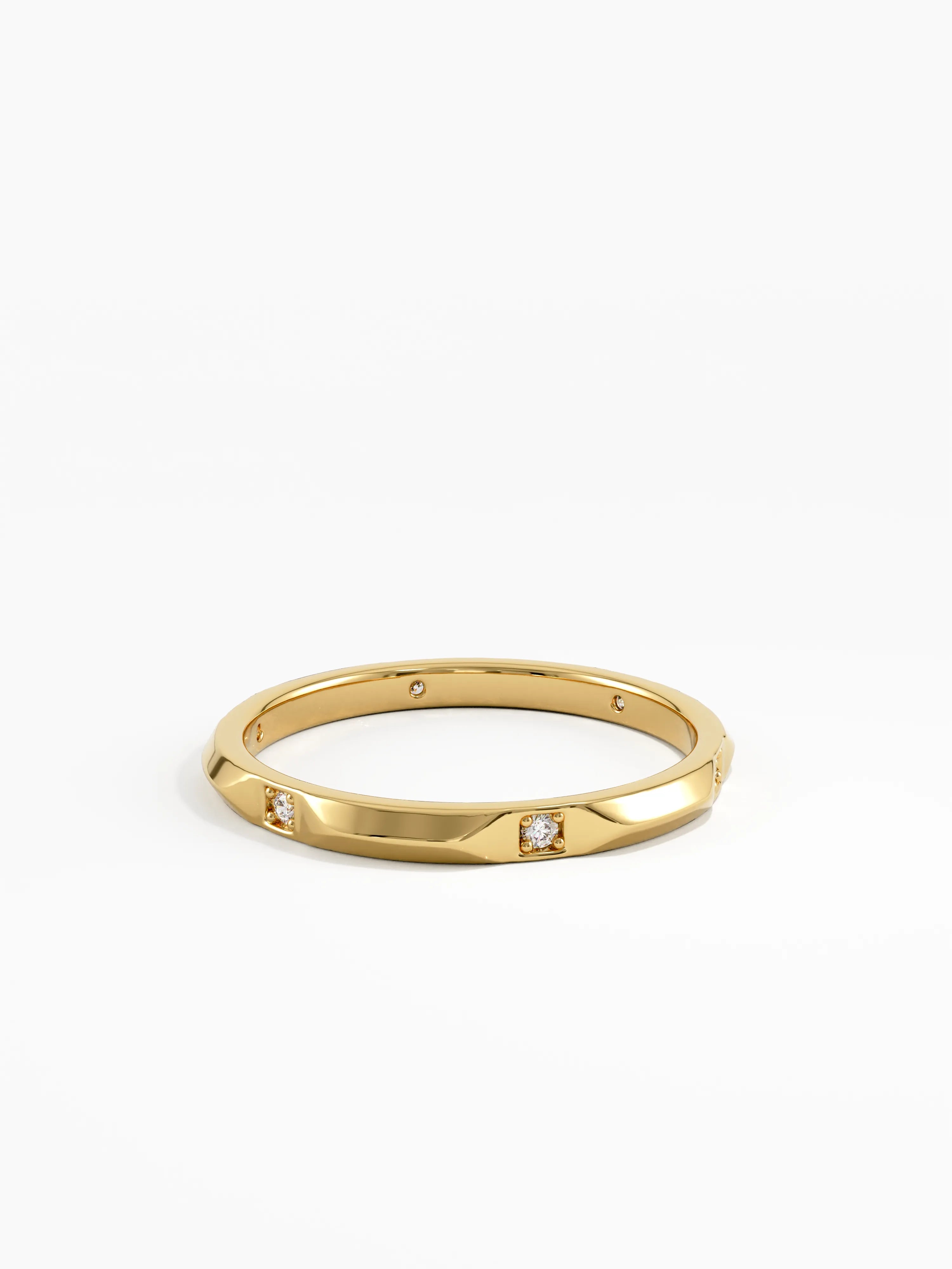 Slim Wedding Ring, solid gold ring, view 8 | DiaFifth