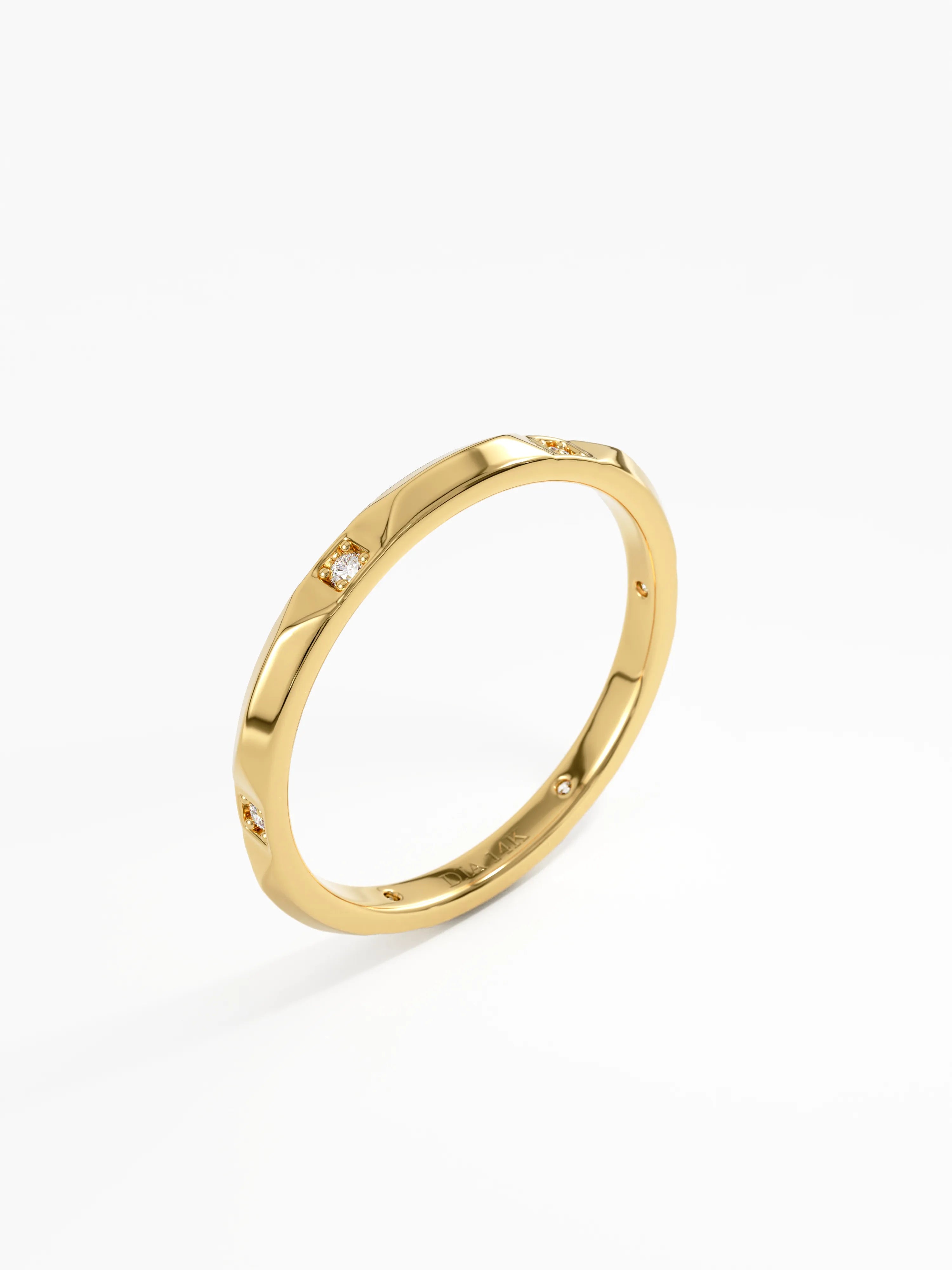 Slim Wedding Ring, solid gold ring, view 5 | DiaFifth