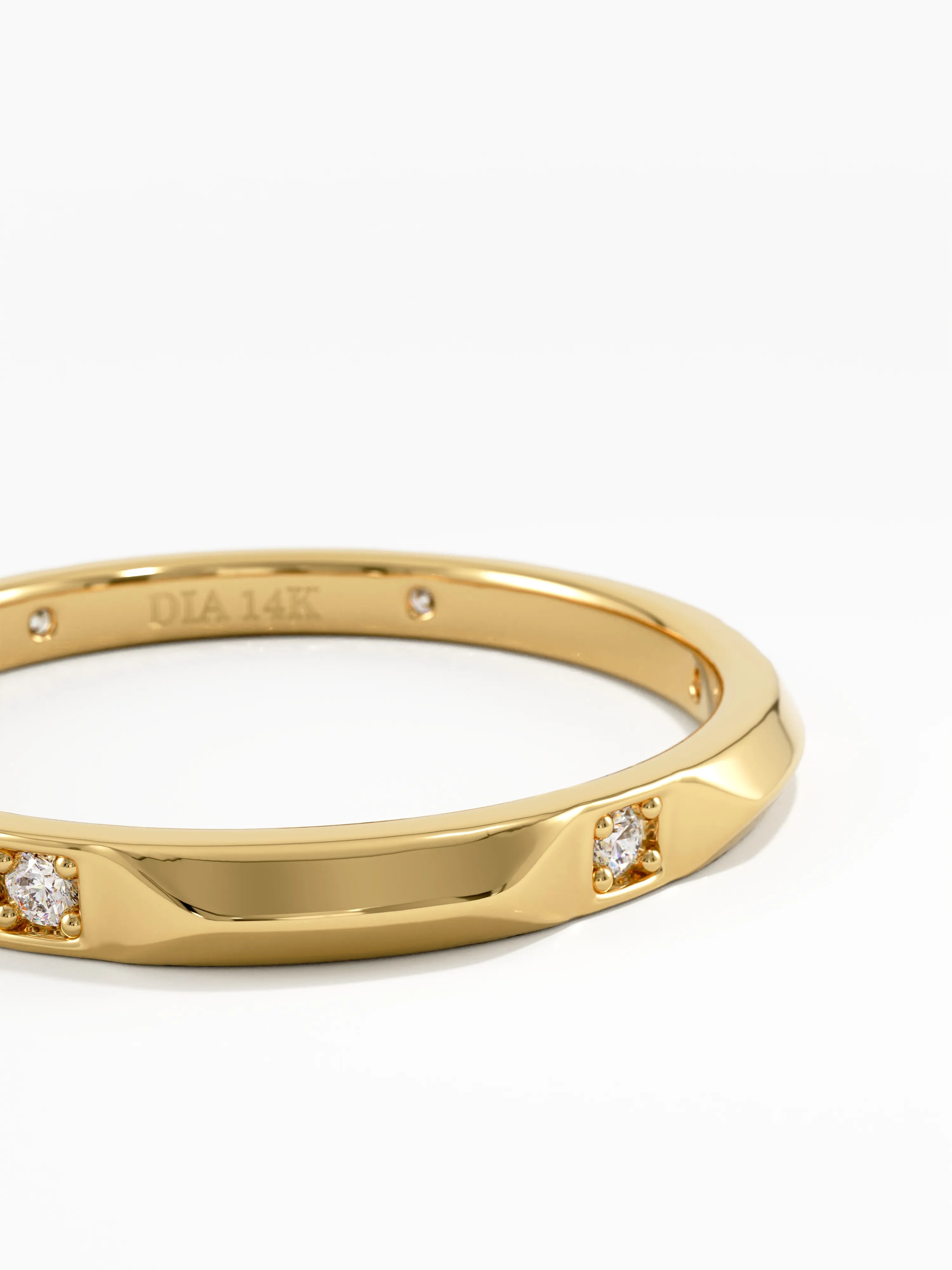 Slim Wedding Ring, solid gold ring, view 2 | DiaFifth