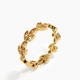 Leaf Wedding Ring, solid gold ring, view 5 | DiaFifth