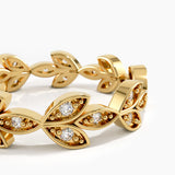 Leaf Wedding Ring, solid gold ring, view 2 | DiaFifth
