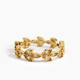 Leaf Wedding Ring, solid gold ring, view 8 | DiaFifth