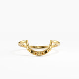 Modern Curve Ring, solid gold ring | DiaFifth