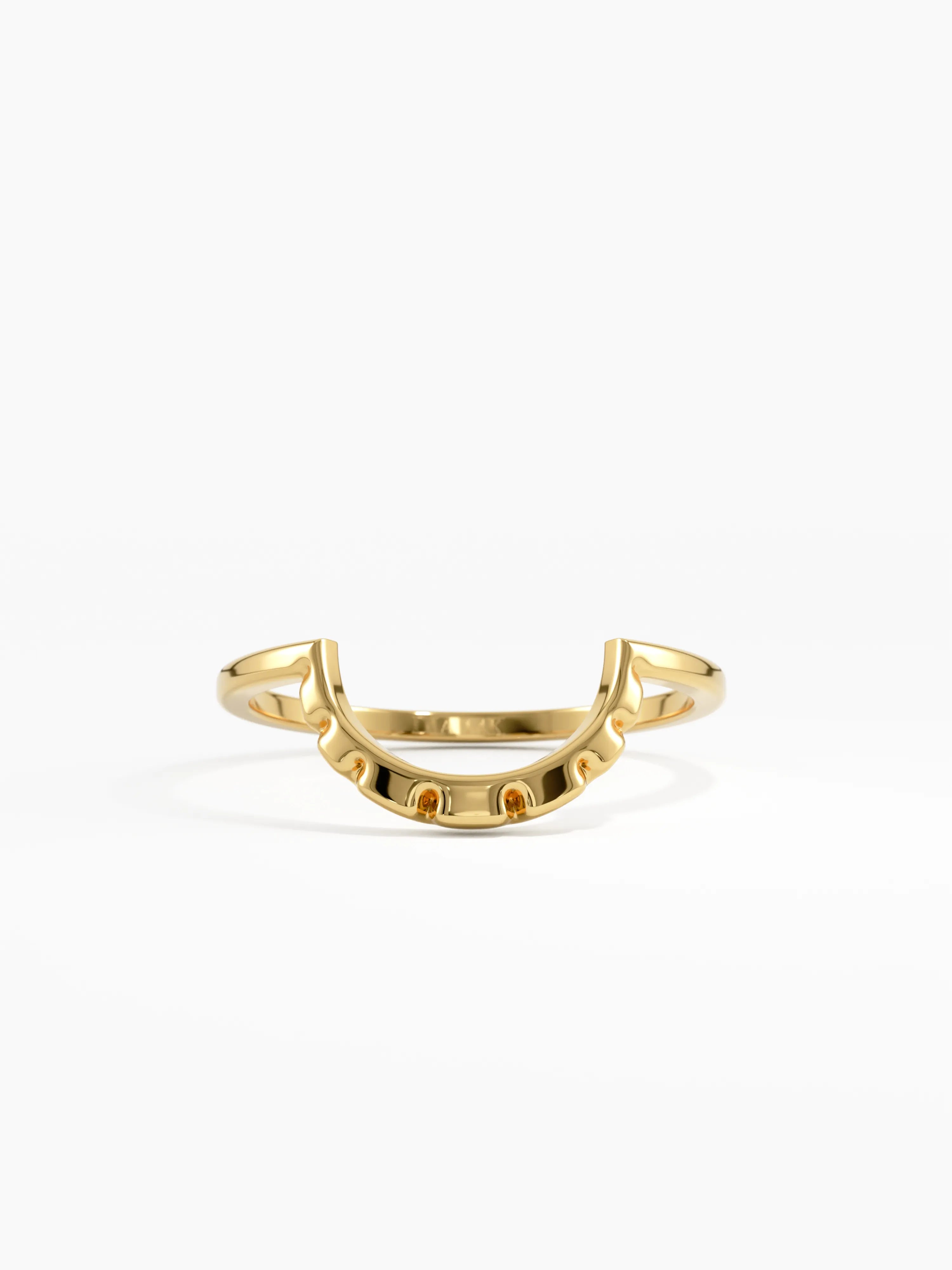 Modern Curve Ring, solid gold ring | DiaFifth