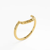 Modern Curve Ring, solid gold ring, view 5 | DiaFifth