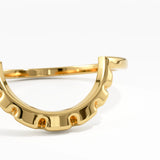 Modern Curve Ring, solid gold ring, view 2 | DiaFifth