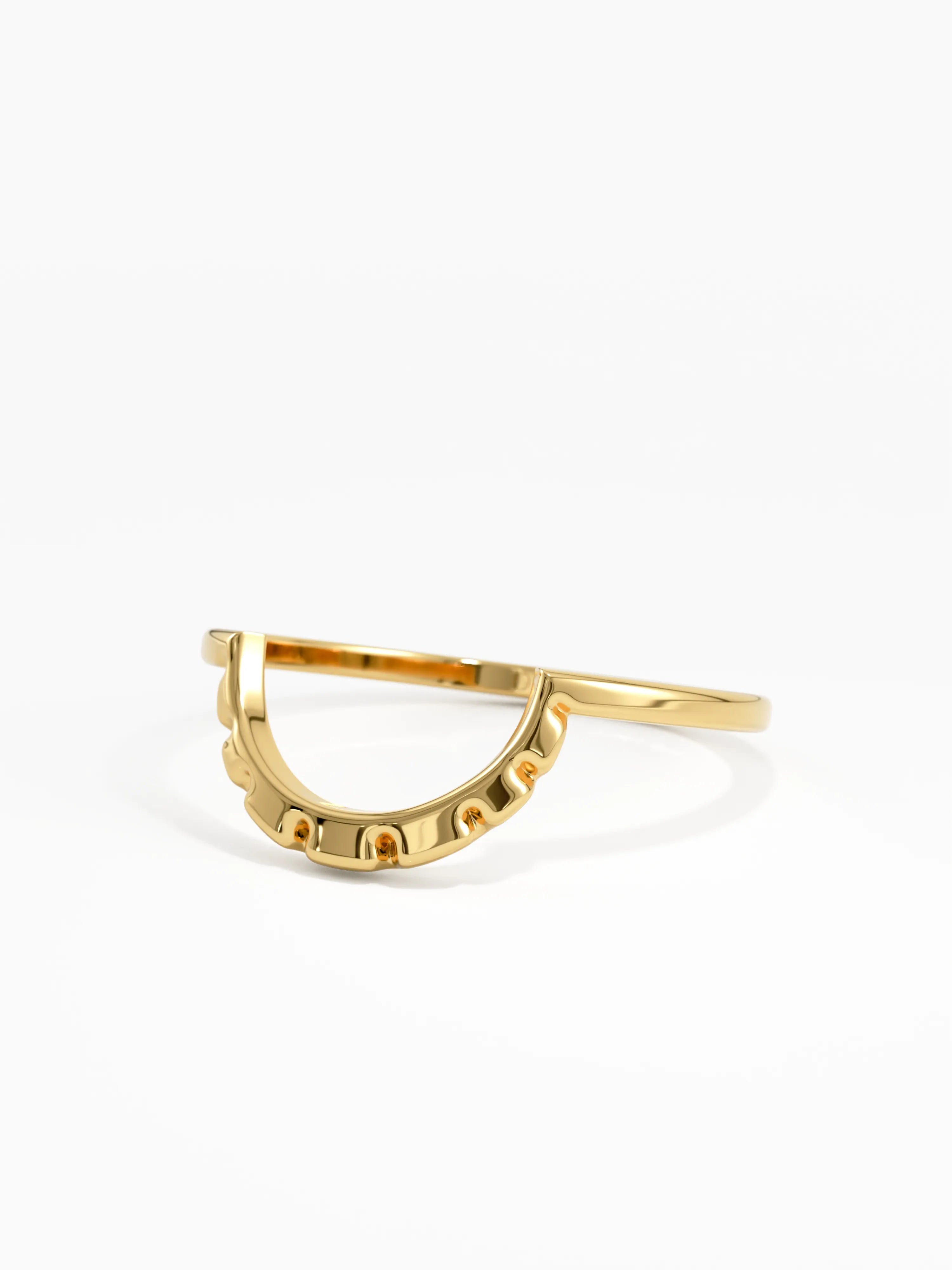 Modern Curve Ring, solid gold ring, view 8 | DiaFifth