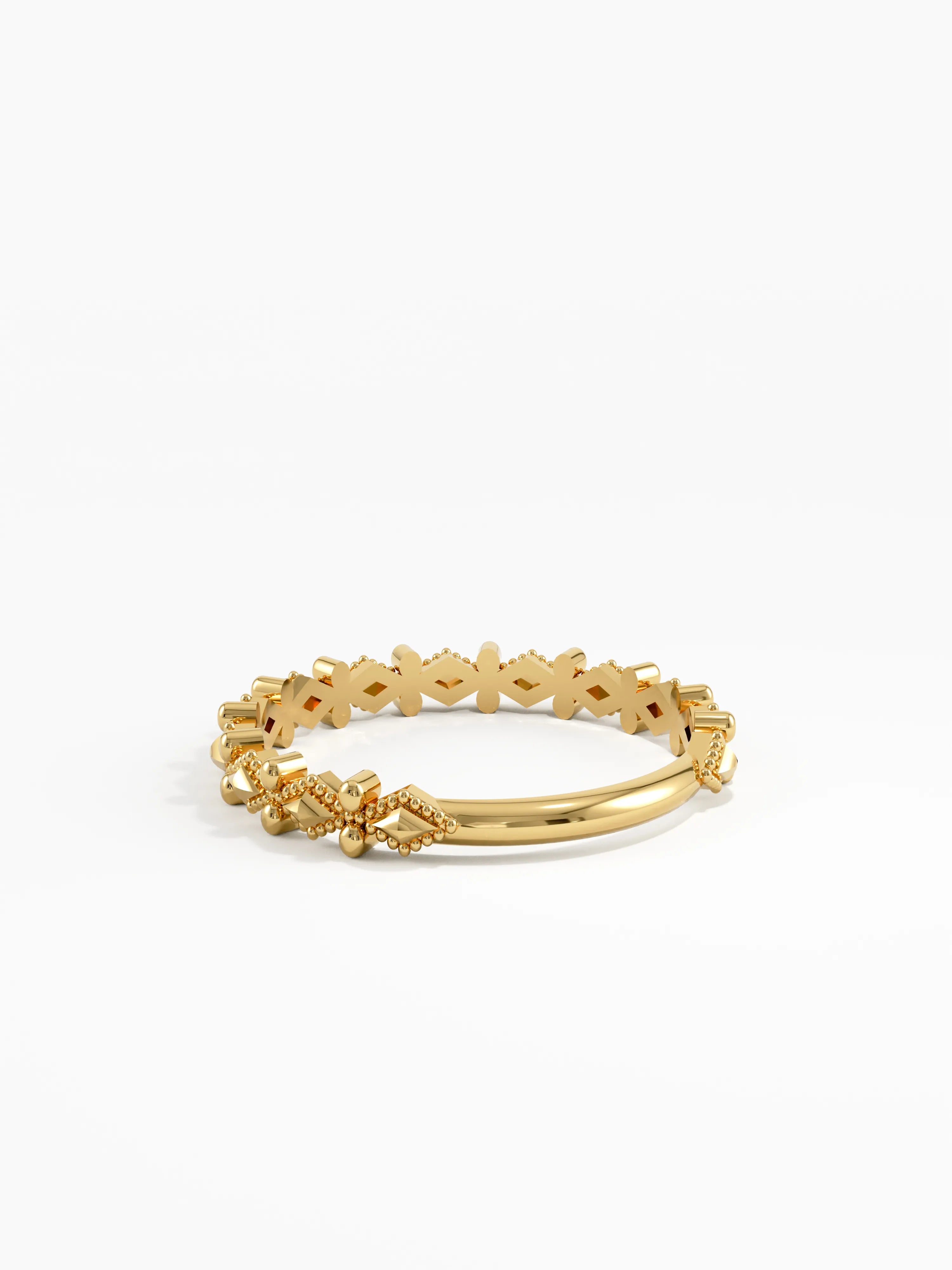 Art Deco Stacking Ring, solid gold ring, view 4 | DiaFifth