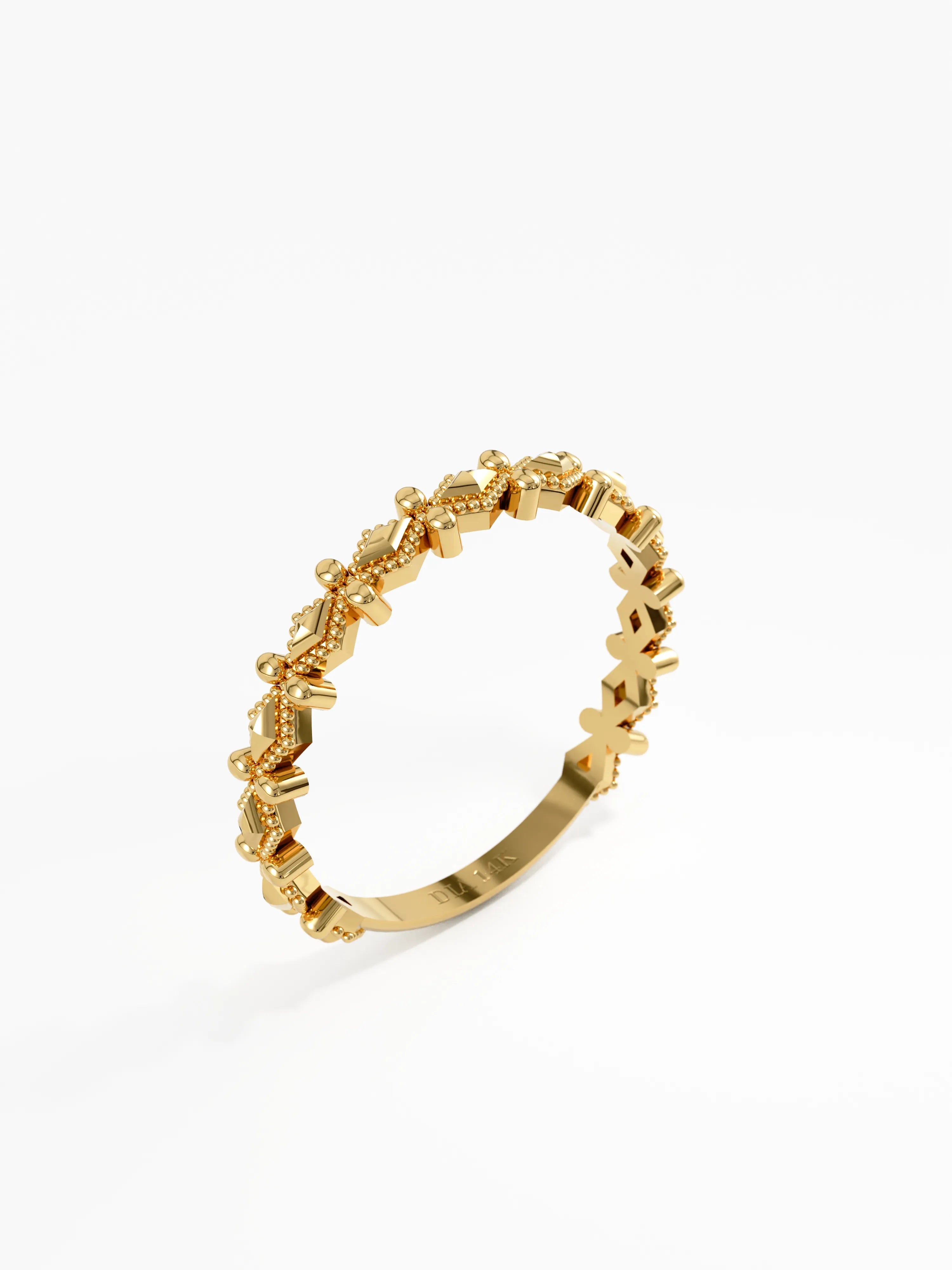 Art Deco Stacking Ring, solid gold ring, view 5 | DiaFifth