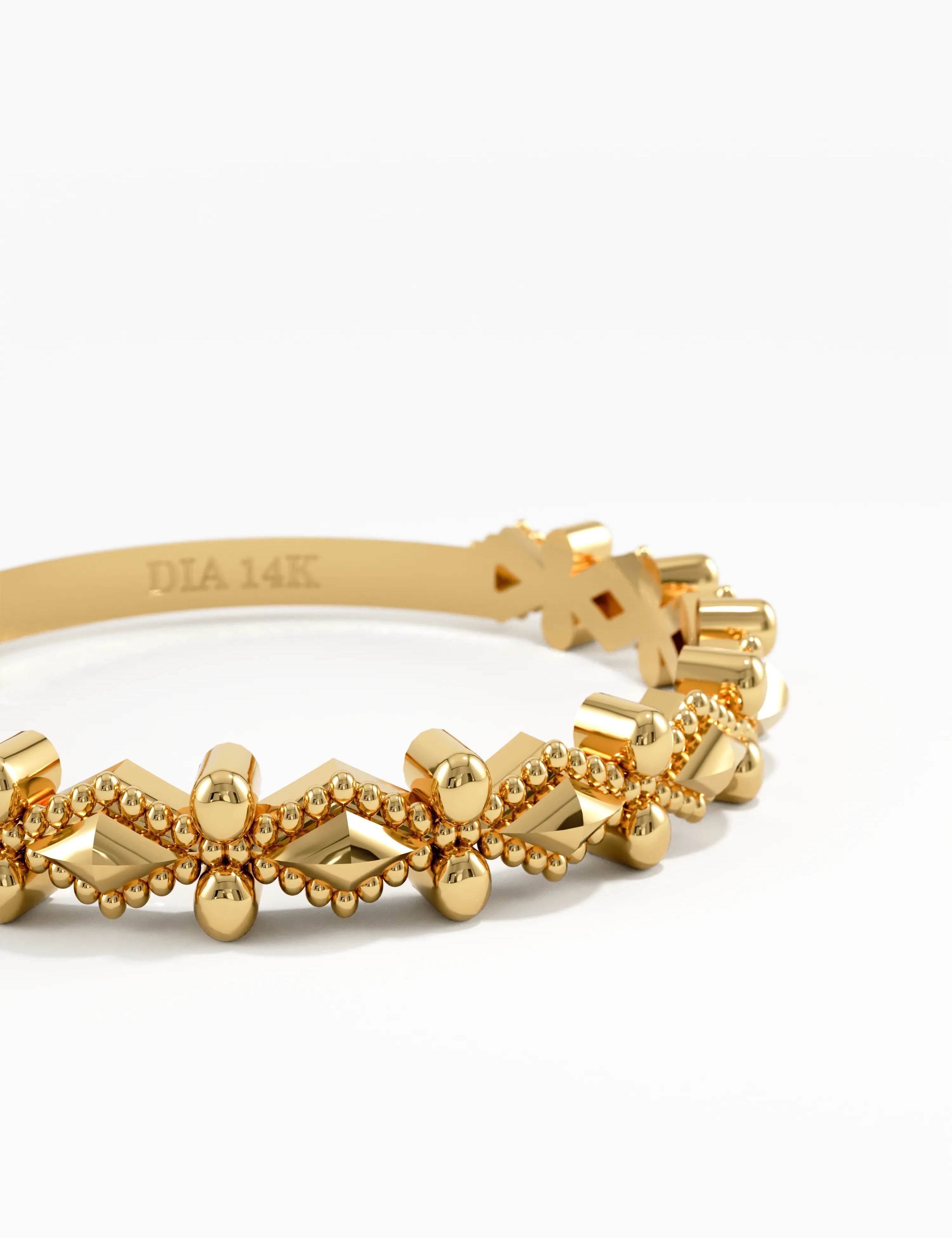 Art Deco Stacking Ring, solid gold ring, view 2 | DiaFifth