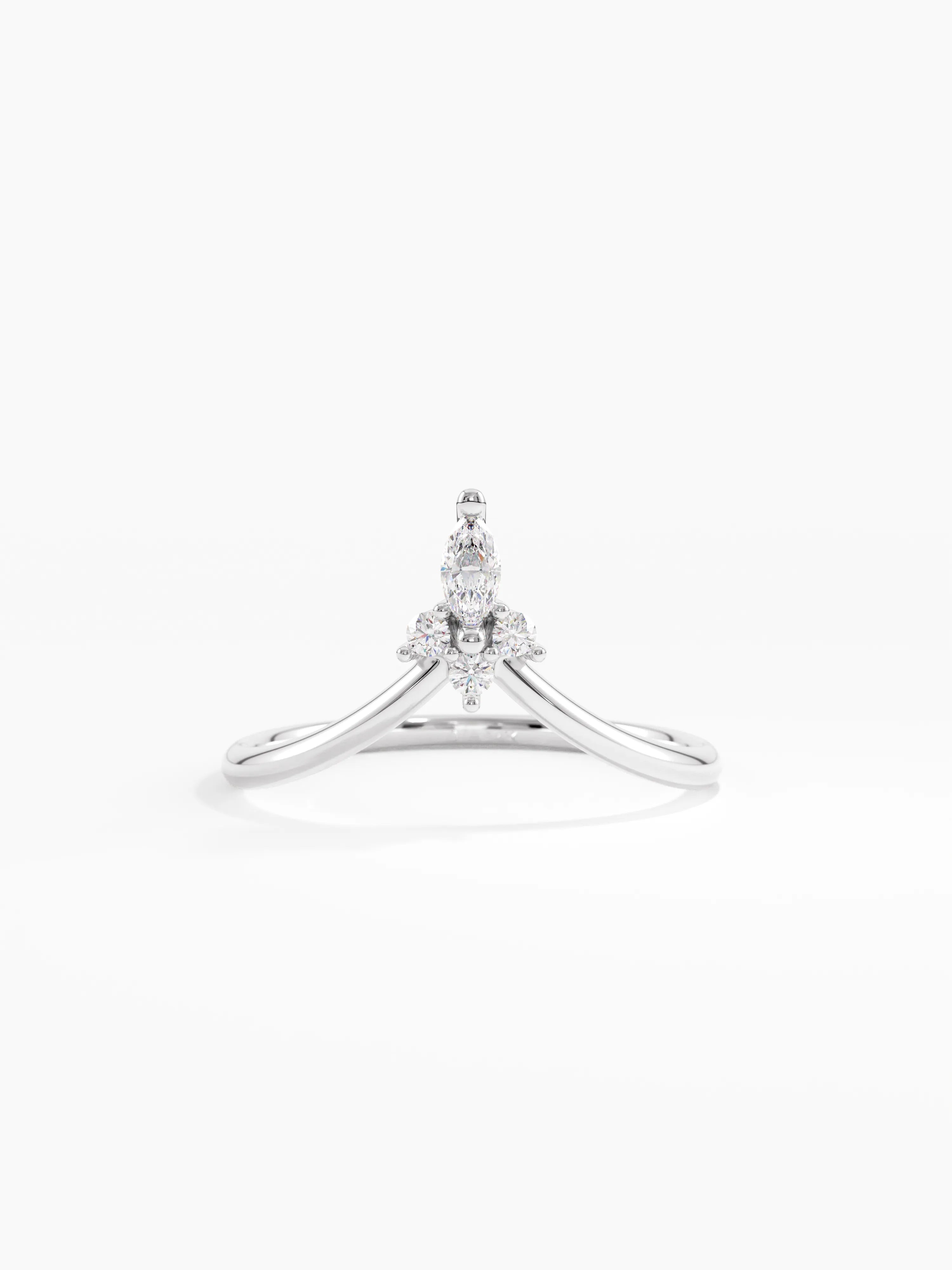 Tiny Tiara Curve Ring, solid gold ring, view 7 | DiaFifth