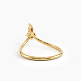 Tiny Tiara Curve Ring, solid gold ring, view 8 | DiaFifth