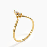 Tiny Tiara Curve Ring, solid gold ring, view 5 | DiaFifth