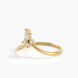 Tiny Tiara Curve Ring, solid gold ring, view 4 | DiaFifth