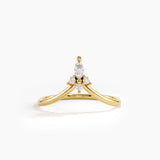 Tiny Tiara Curve Ring, solid gold ring | DiaFifth