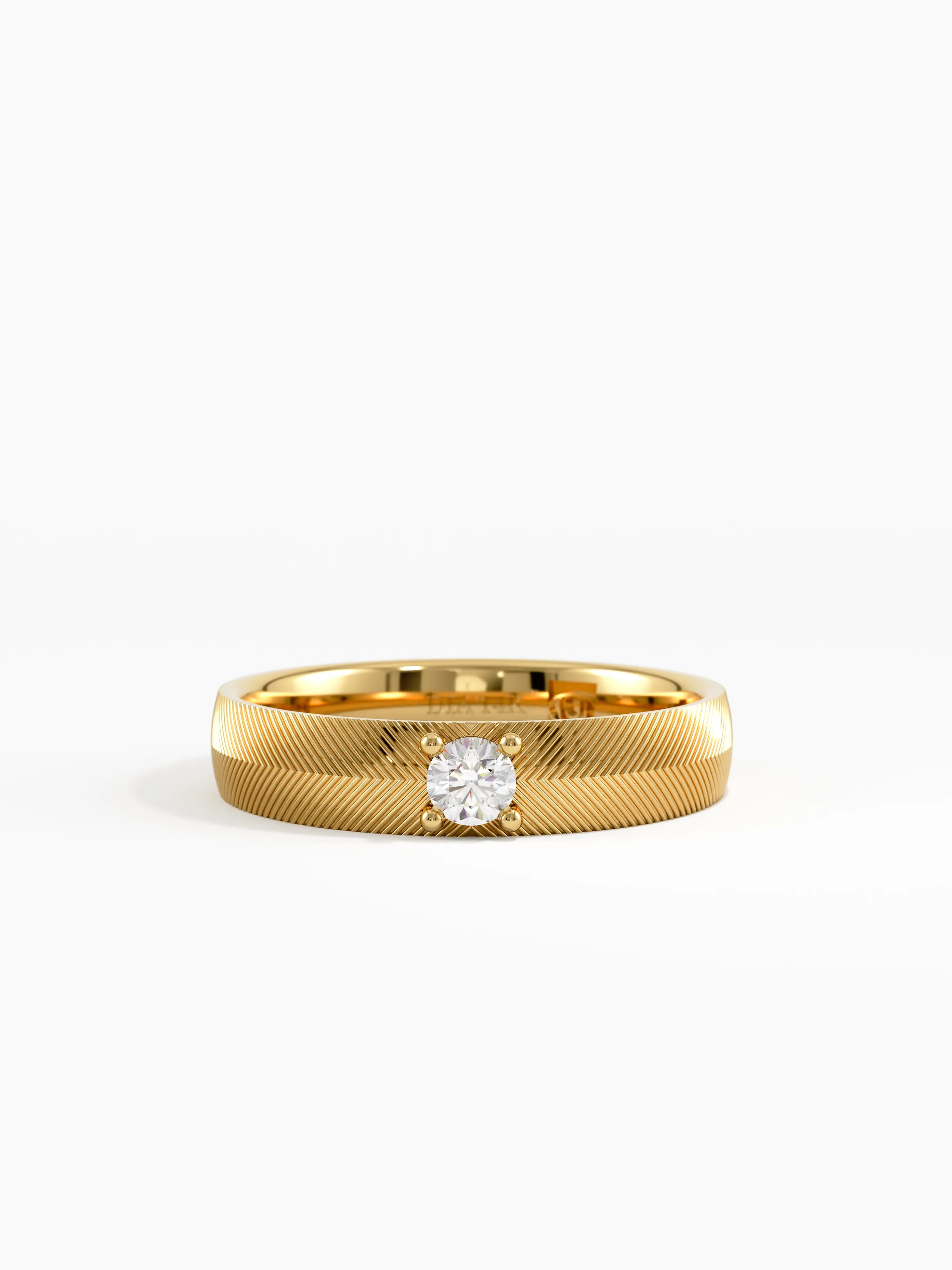 Textured Wedding Band, solid gold ring | DiaFifth