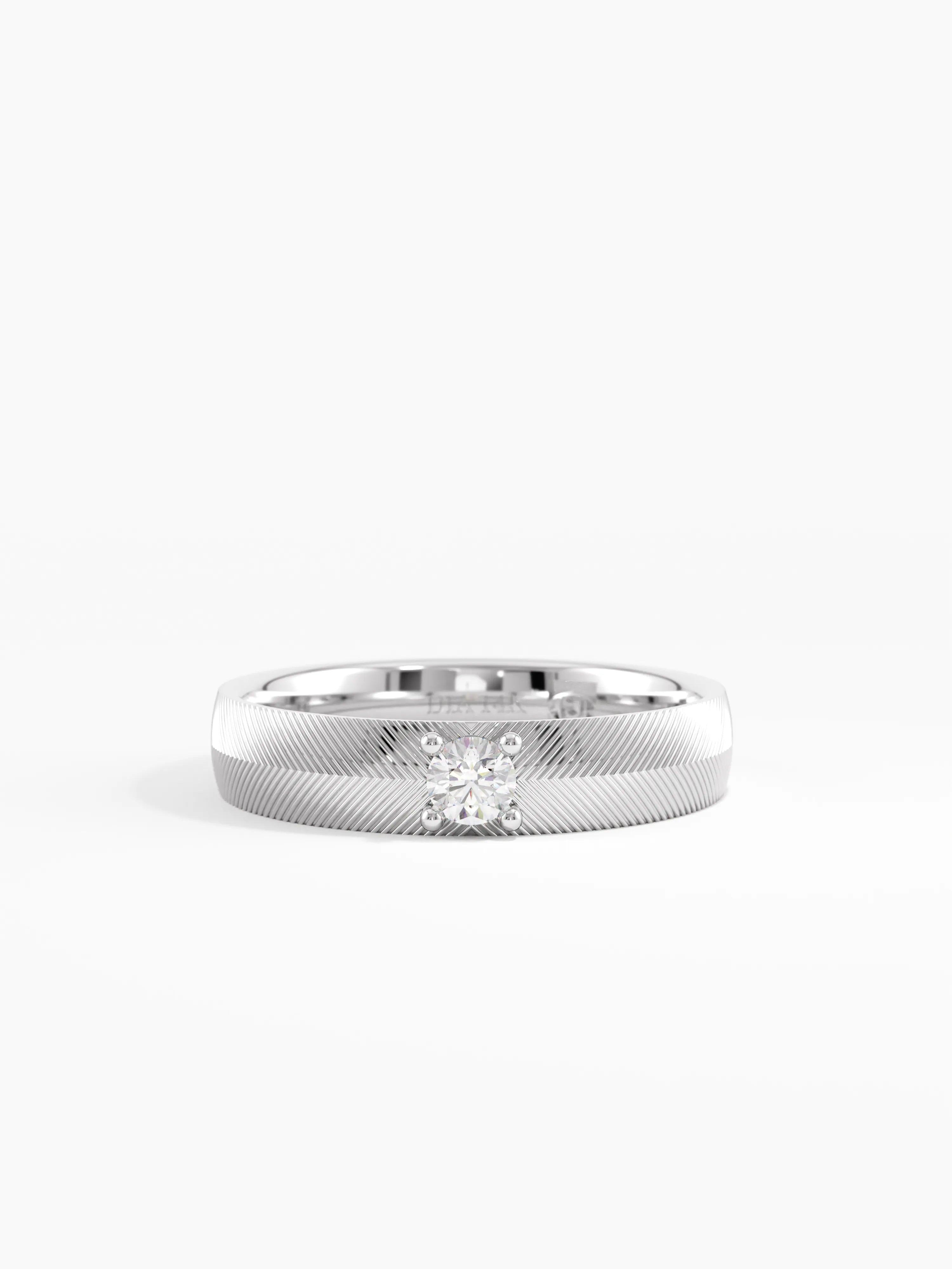 Textured Wedding Band, solid gold ring, view 7 | DiaFifth