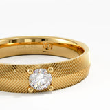Textured Wedding Band, solid gold ring, view 2 | DiaFifth