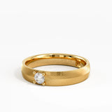 Textured Wedding Band, solid gold ring, view 8 | DiaFifth