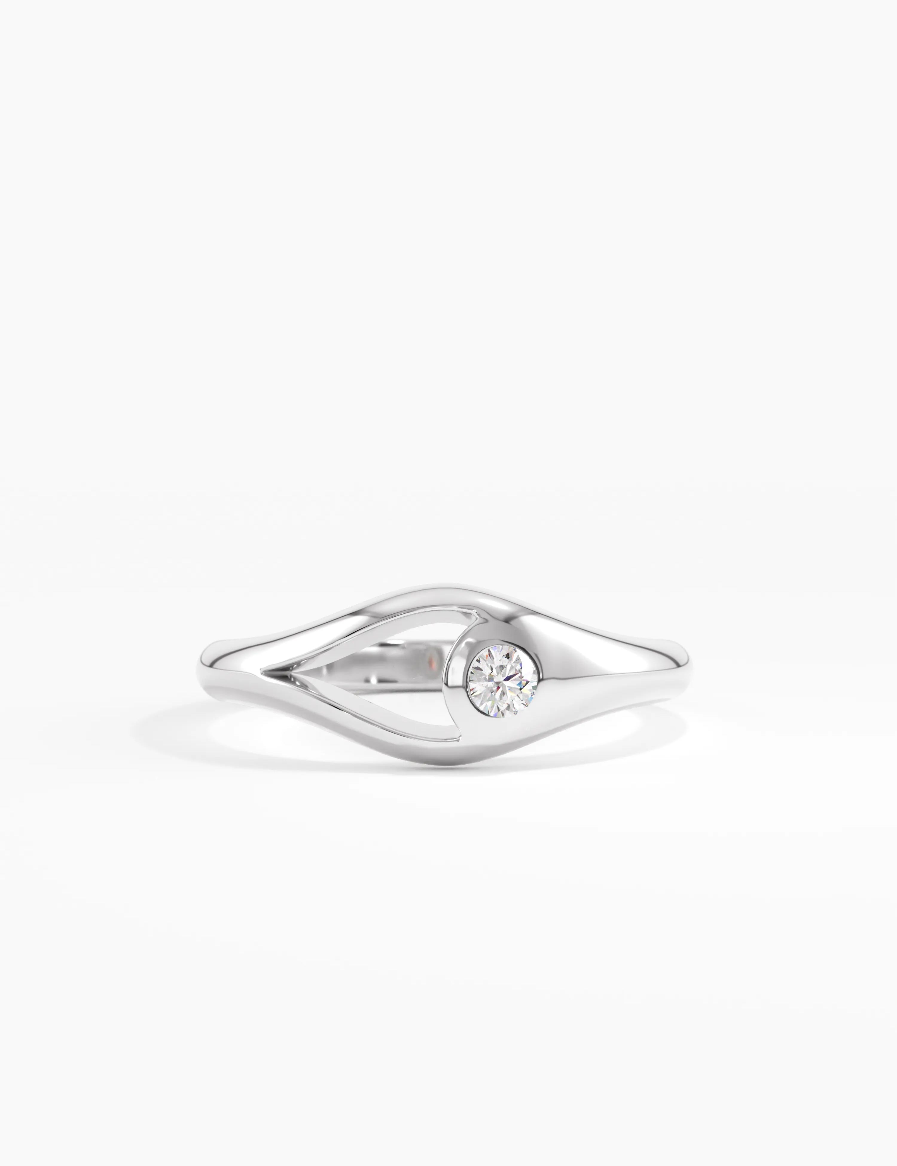 Solo Pinky Ring, solid gold ring, view 7 | DiaFifth