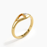 Solo Pinky Ring, solid gold ring, view 5 | DiaFifth