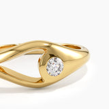 Solo Pinky Ring, solid gold ring, view 2 | DiaFifth