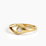 Solo Pinky Ring, solid gold ring, view 4 | DiaFifth