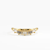 Baguette Curve Ring, solid gold ring | DiaFifth