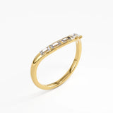 Baguette Curve Ring, solid gold ring, view 5 | DiaFifth