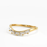 Baguette Curve Ring, solid gold ring, view 8 | DiaFifth